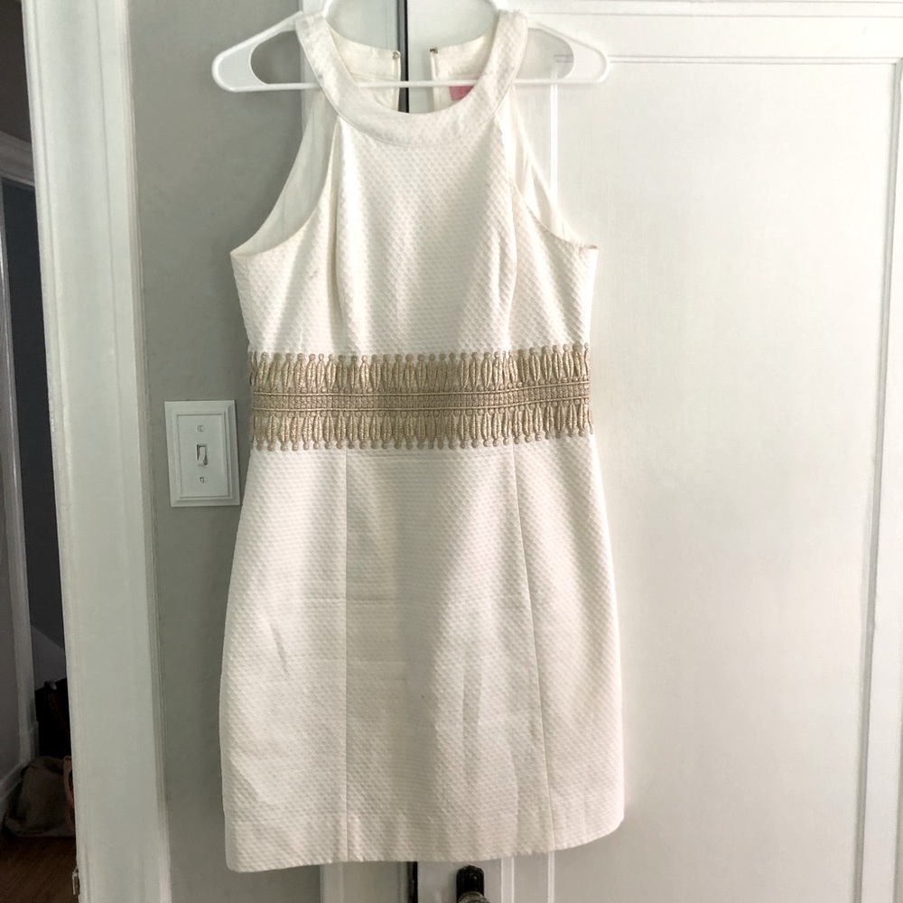 Lilly Pulitzer white and gold dress